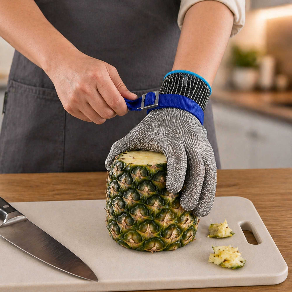 Life Protector Fiber / Stainless Steel Mesh Large Cut-Resistant Glove - Level 9, Food Safe - 9 3/4" x 4 1/4" - 1 count box