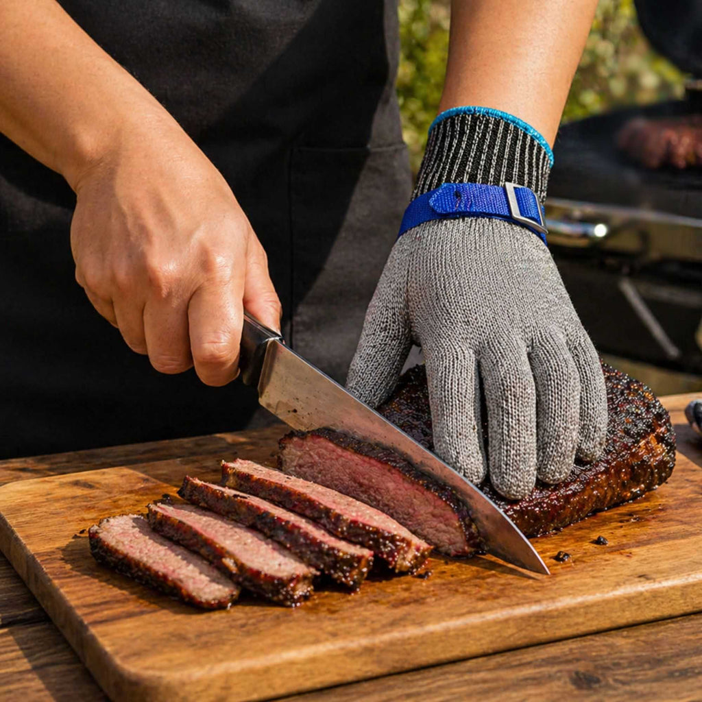 Life Protector Fiber / Stainless Steel Mesh Large Cut-Resistant Glove - Level 9, Food Safe - 9 3/4" x 4 1/4" - 1 count box