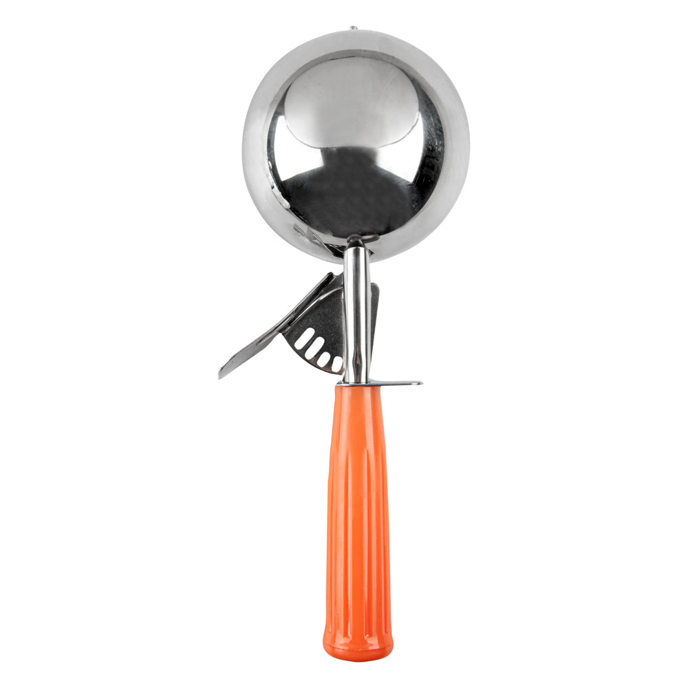 Met Lux 8 oz Stainless Steel #4 Portion Scoop - with Orange Handle - 1 count box