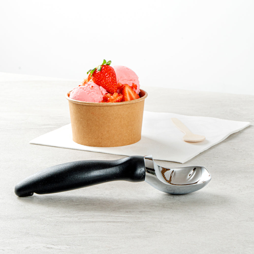 Comfy Grip Black Metal Ice Cream Scoop - 7 3/4" x 2" x 1 3/4" - 1 count box