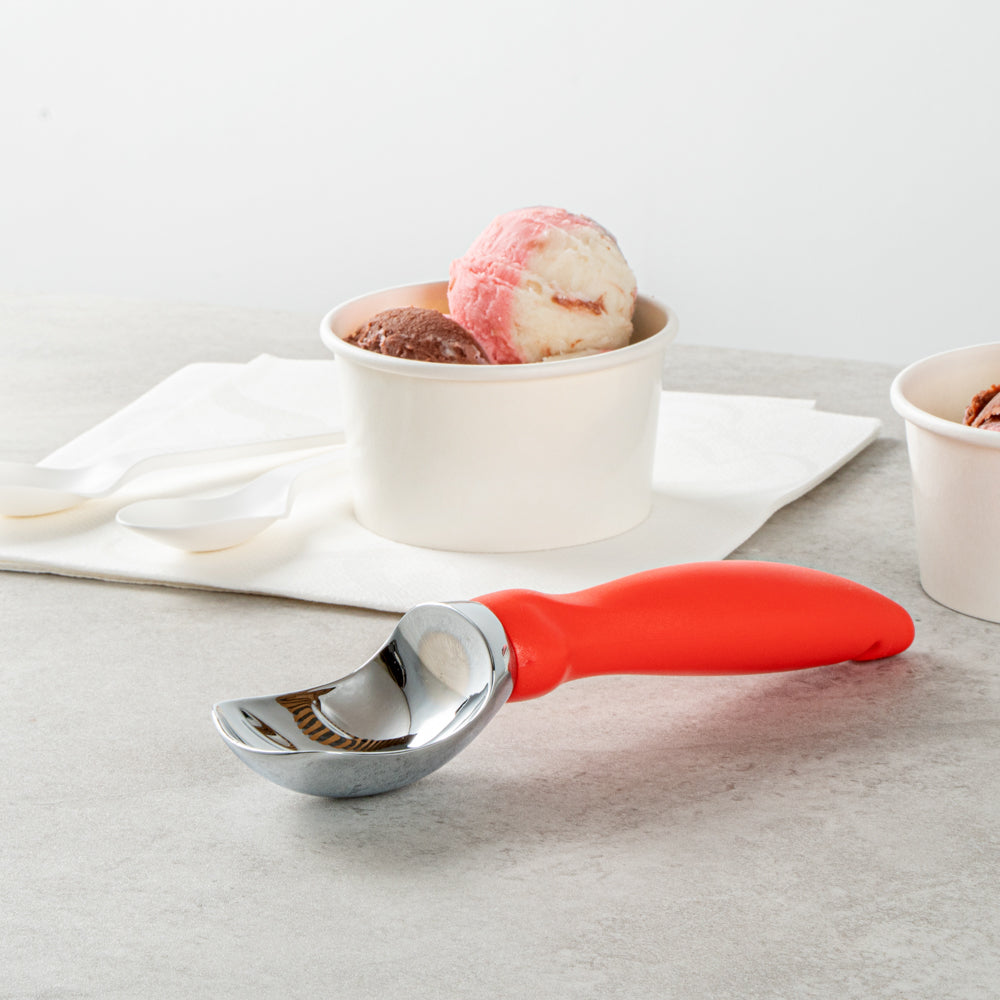 Comfy Grip Red Metal Ice Cream Scoop - 7 3/4" x 2" x 1 3/4" - 1 count box