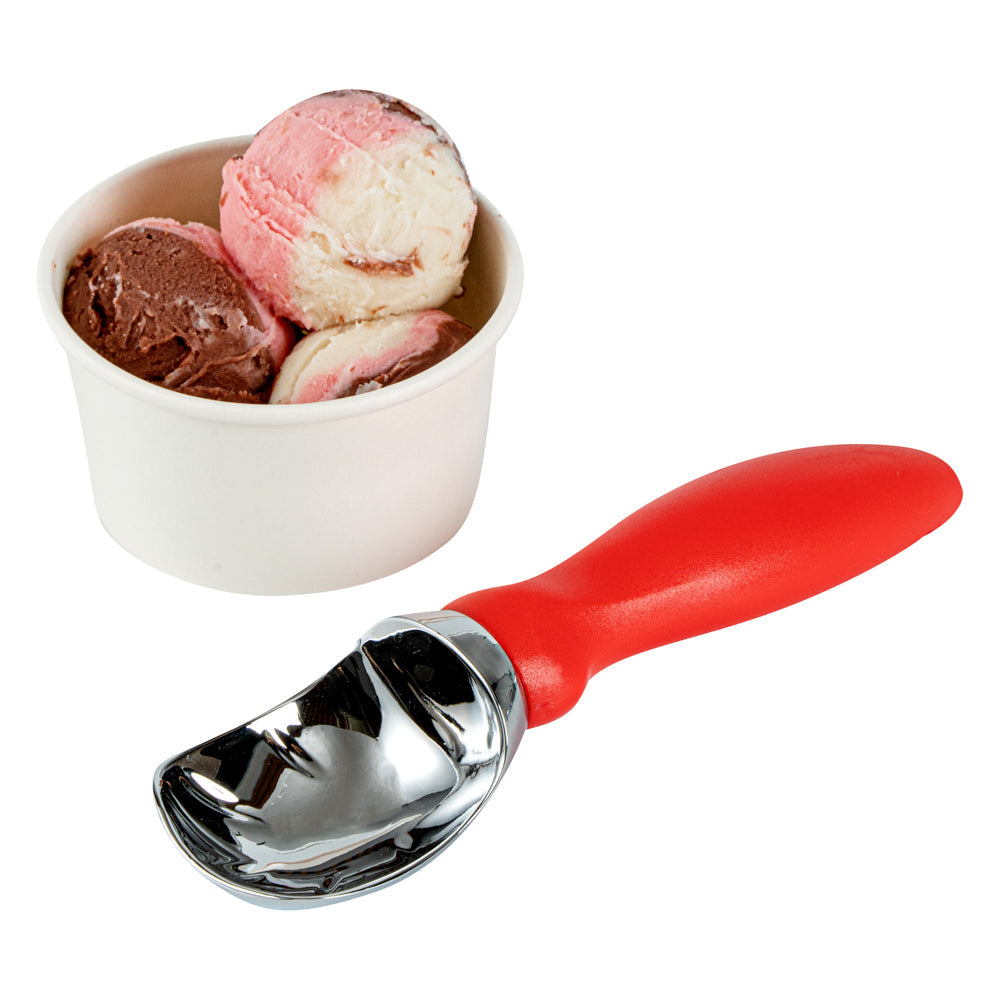 Comfy Grip Red Metal Ice Cream Scoop - 7 3/4" x 2" x 1 3/4" - 1 count box