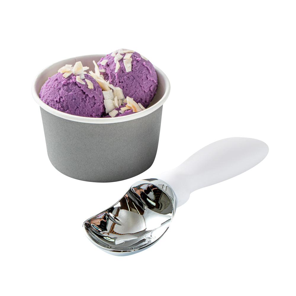 Comfy Grip White Metal Ice Cream Scoop - 7 3/4" x 2" x 1 3/4" - 1 count box
