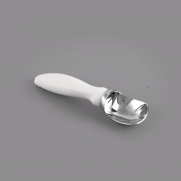 Comfy Grip White Metal Ice Cream Scoop - 7 3/4" x 2" x 1 3/4" - 1 count box