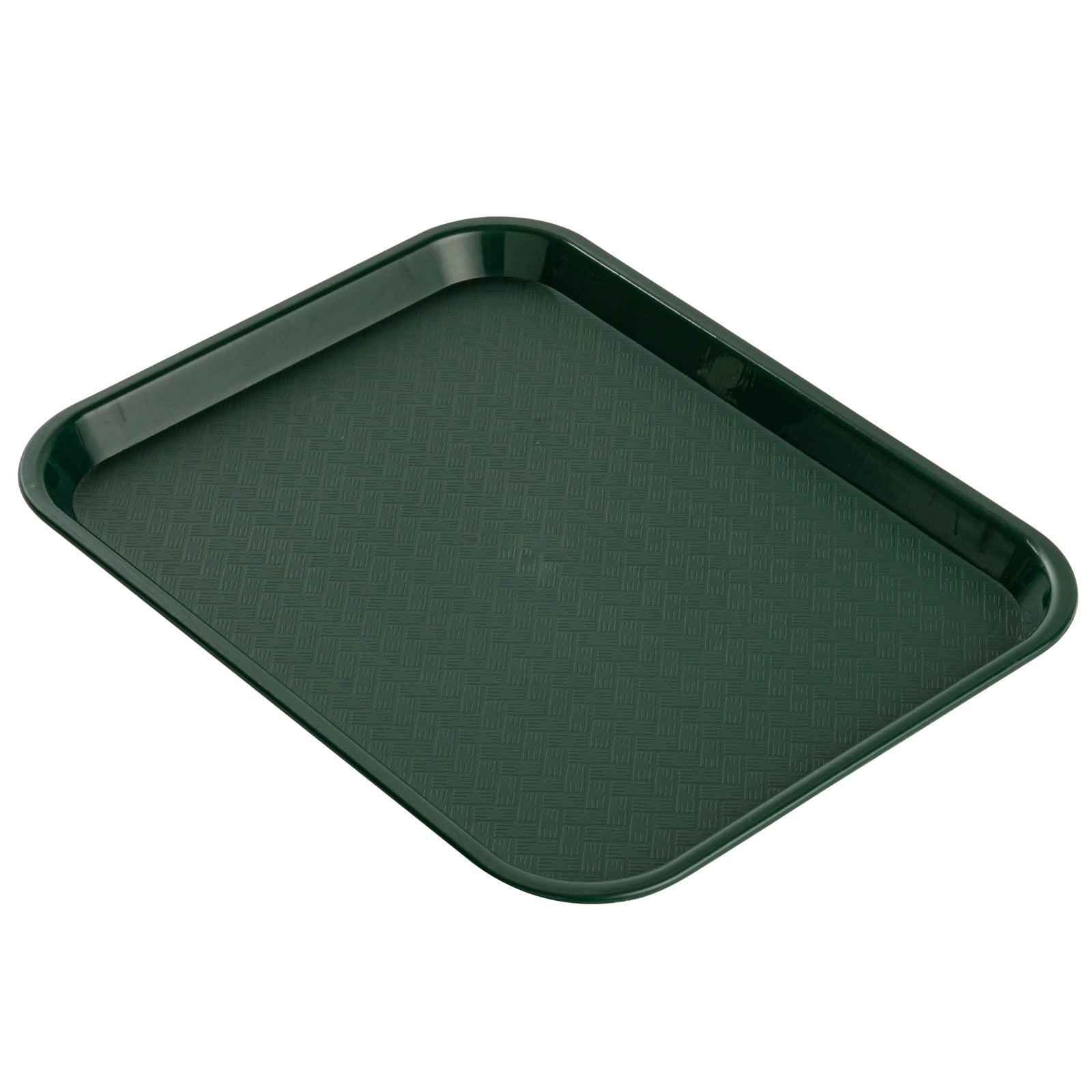 Chef 101 Rectangle Forest Green Plastic Fast Food Tray - 12" x 16" - 10 count box
