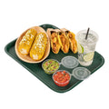 Chef 101 Rectangle Forest Green Plastic Fast Food Tray - 12" x 16" - 10 count box