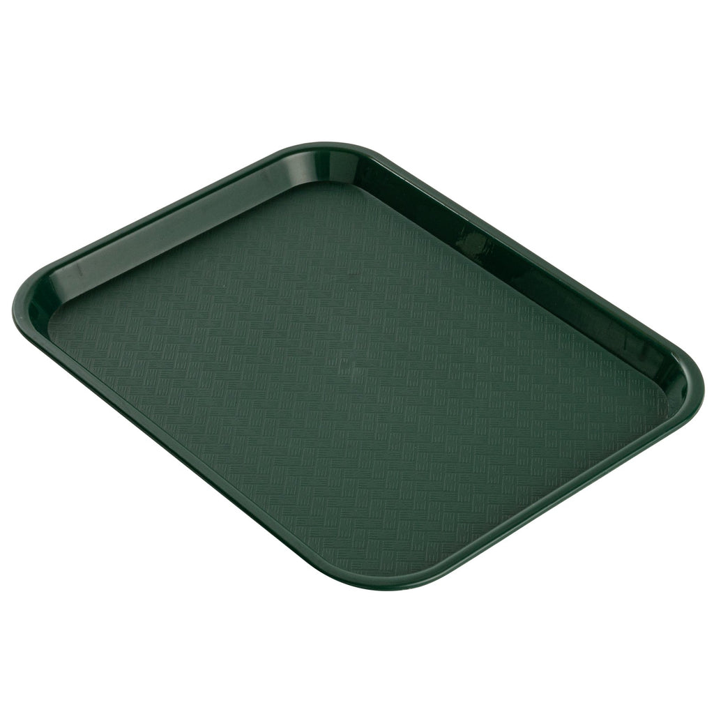 Chef 101 Rectangle Forest Green Plastic Fast Food Tray - 14" x 18" - 10 count box