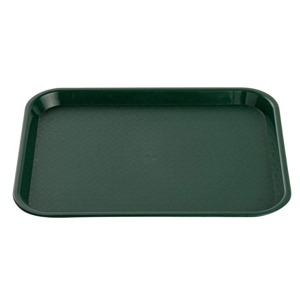 Chef 101 Rectangle Forest Green Plastic Fast Food Tray - 14" x 18" - 50 count box