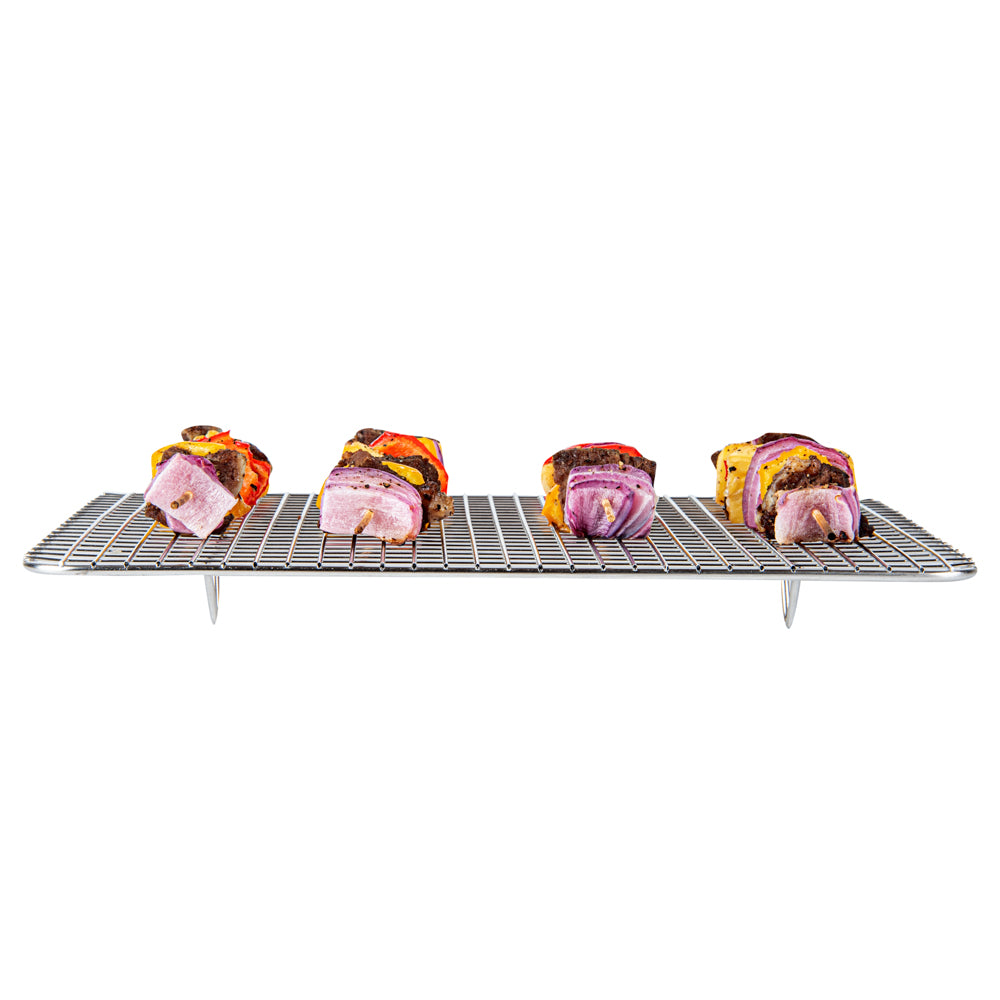 Met Lux Stainless Steel Footed Wire Cooling Rack - For Quarter Size Sheet Pan - 8 1/2" x 12" - 1 count box