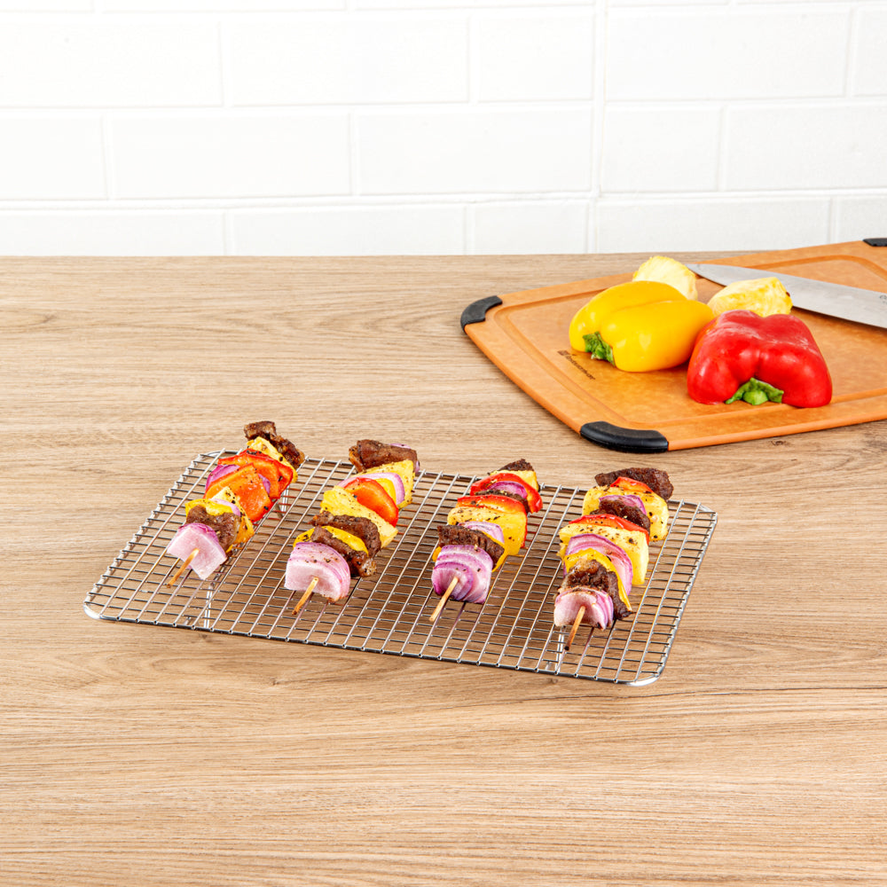 Met Lux Stainless Steel Footed Wire Cooling Rack - For Quarter Size Sheet Pan - 8 1/2" x 12" - 1 count box