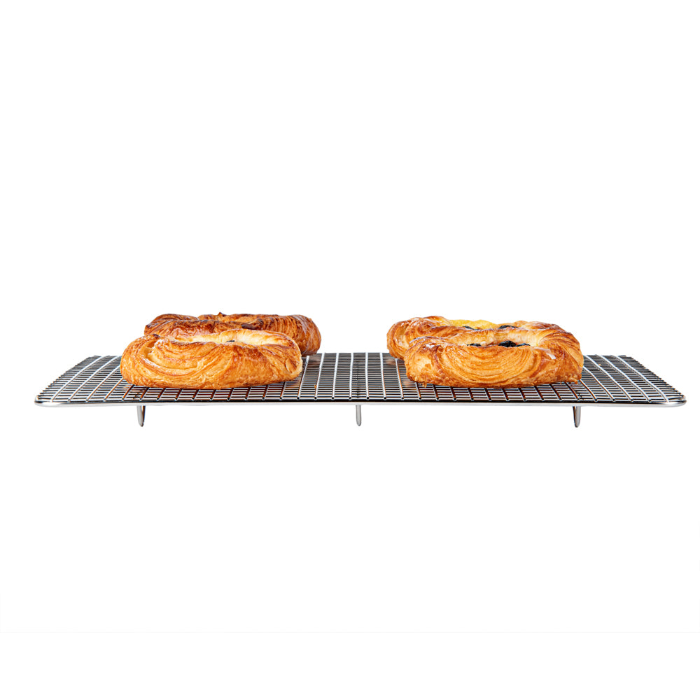 Met Lux Stainless Steel Footed Wire Cooling Rack - For Jelly Roll Pan - 9 3/4" x 14 3/4" - 1 count box