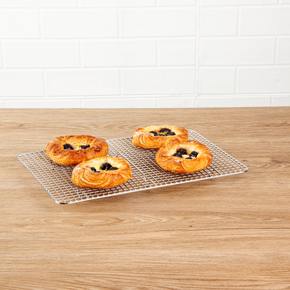 Met Lux Stainless Steel Footed Wire Cooling Rack - For Jelly Roll Pan - 9 3/4" x 14 3/4" - 1 count box