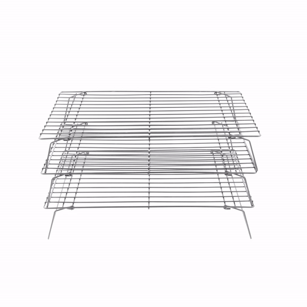 Met Lux Black Iron Stackable Cooling Rack Set - 3 Tier - 15 3/4" x 9 3/4" x 8 1/4" - 1 count box