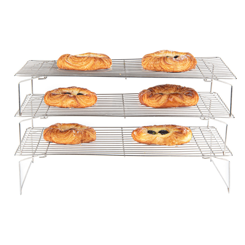 Met Lux Stainless Steel Stackable Cooling Rack Set - 3 Tier - 15 3/4" x 9 3/4" x 8 1/4" - 1 count box