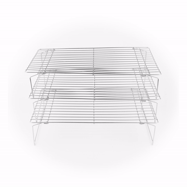 Met Lux Stainless Steel Stackable Cooling Rack Set - 3 Tier - 15 3/4" x 9 3/4" x 8 1/4" - 1 count box