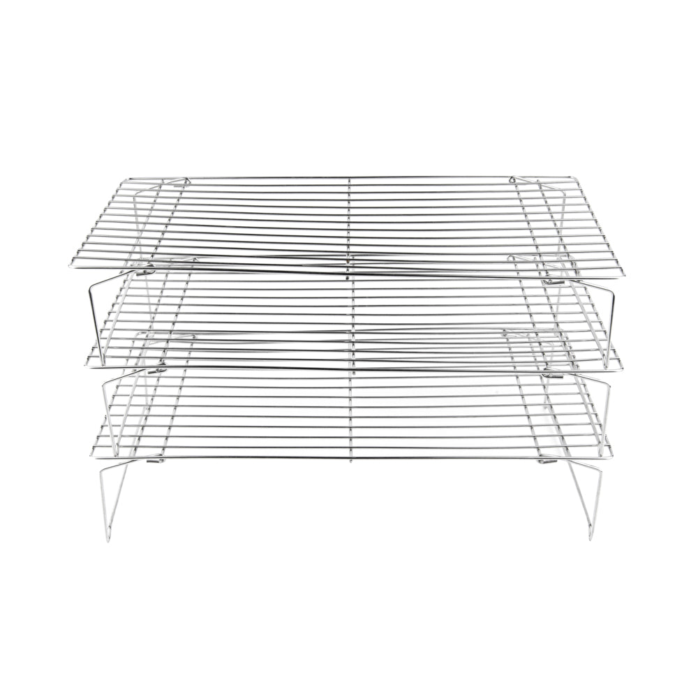 Met Lux Stainless Steel Stackable Cooling Rack Set - 3 Tier - 15 3/4" x 9 3/4" x 8 1/4" - 1 count box