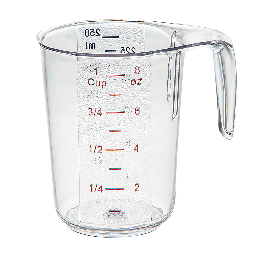 Chef 101 1-cup Clear Plastic Measuring Cup - 3 3/4" x 3" x 3 3/4" - 10 count box
