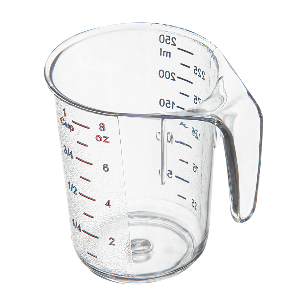 Chef 101 1-cup Clear Plastic Measuring Cup - 3 3/4" x 3" x 3 3/4" - 10 count box