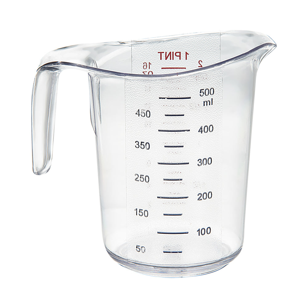 Chef 101 1 pt (2 cups) Clear Plastic Measuring Cup - 5 1/4" x 3 3/4" x 5" - 1 count box