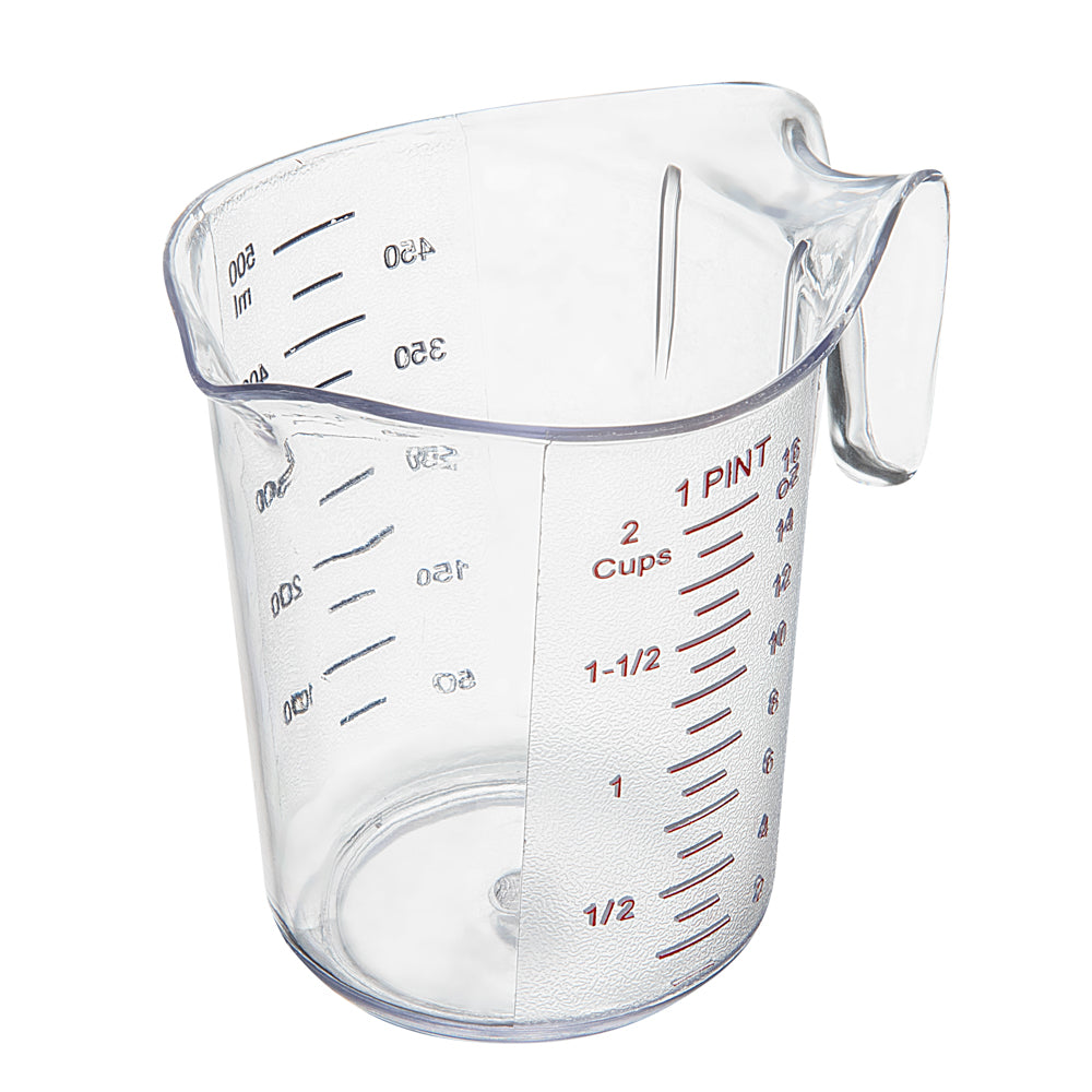 Chef 101 1 pt (2 cups) Clear Plastic Measuring Cup - 5 1/4" x 3 3/4" x 5" - 1 count box