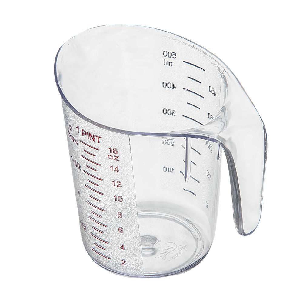 Chef 101 1 pt (2 cups) Clear Plastic Measuring Cup - 5 1/4" x 3 3/4" x 5" - 1 count box