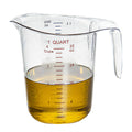 Chef 101 1 qt (4 cups) Clear Plastic Measuring Cup - 6 1/2" x 4 3/4" x 6" - 10 count box