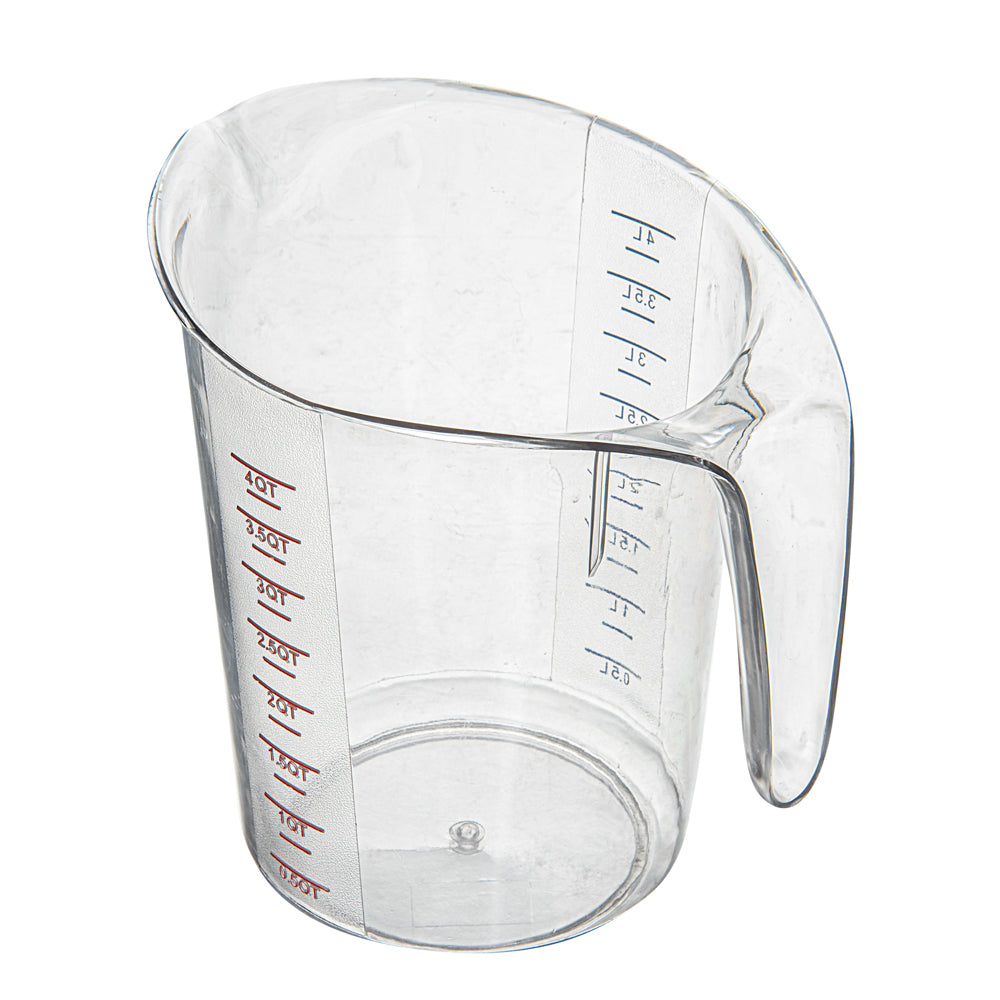 Chef 101 4 qt (16 cups) Clear Plastic Measuring Cup - 9 1/2" x 7 1/4" x 9 1/2" - 1 count box