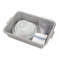 RW Clean Gray Plastic Bus Tub - Easy Grip - 20" x 15" x 5" - 10 count box