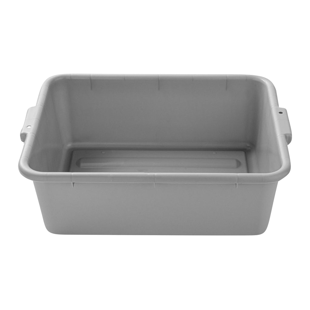 RW Clean Gray Plastic Bus Tub - Deep, Easy Grip - 20" x 15" x 7" - 10 count box