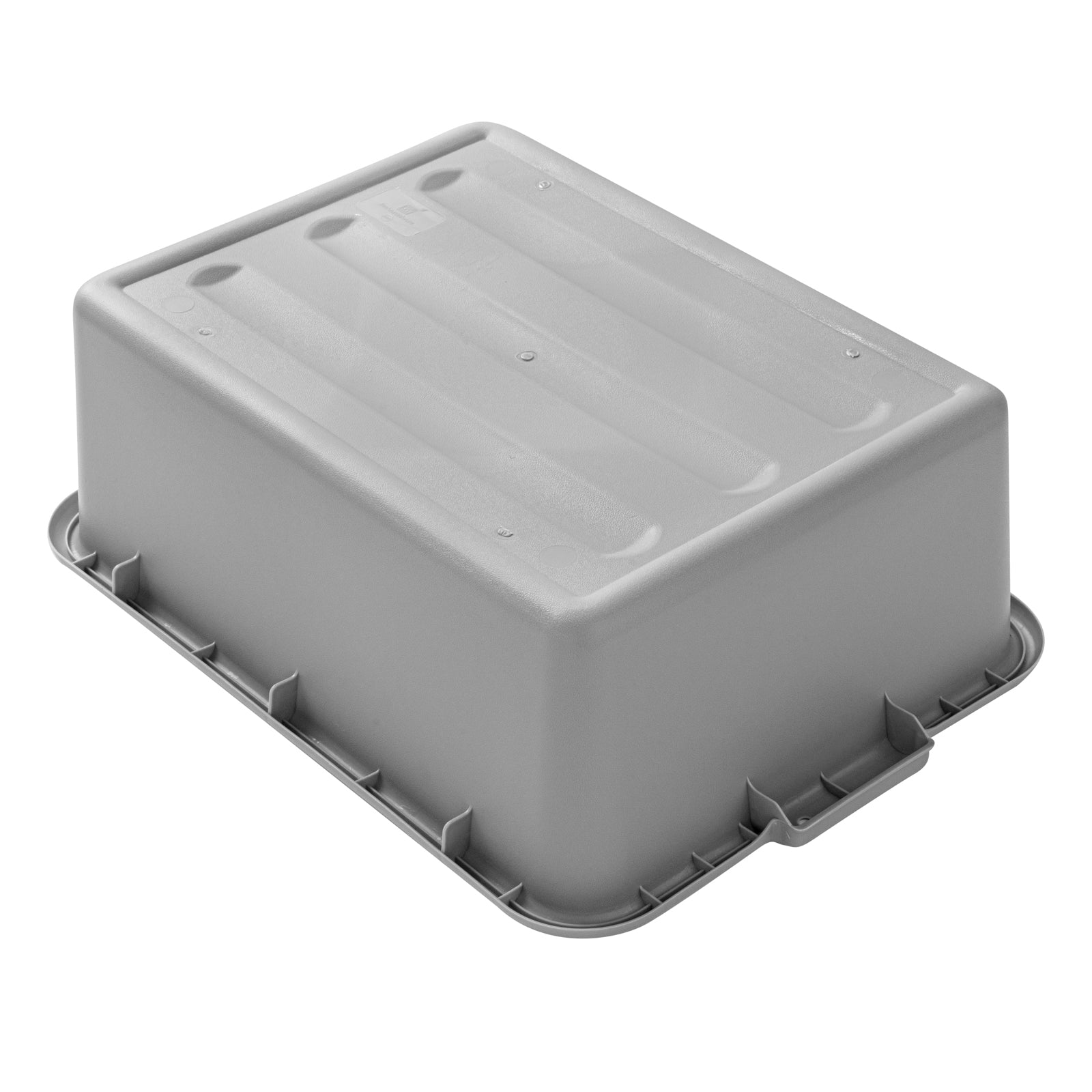 RW Clean Gray Plastic Bus Tub - Deep, Easy Grip - 20" x 15" x 7" - 10 count box