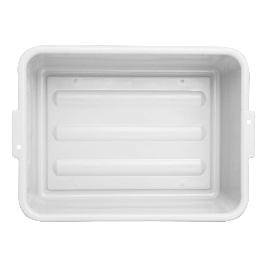 RW Clean White Plastic Bus Tub - Deep, Easy Grip - 20" x 15" x 7" - 10 count box