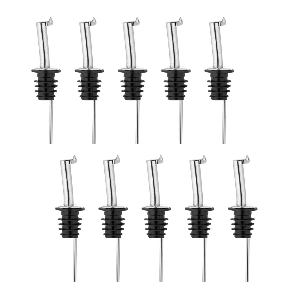 Bar Lux Stainless Steel Liquor Pourer - with Flip Cap - 4 1/4" x 1" x 1" - 1 count box