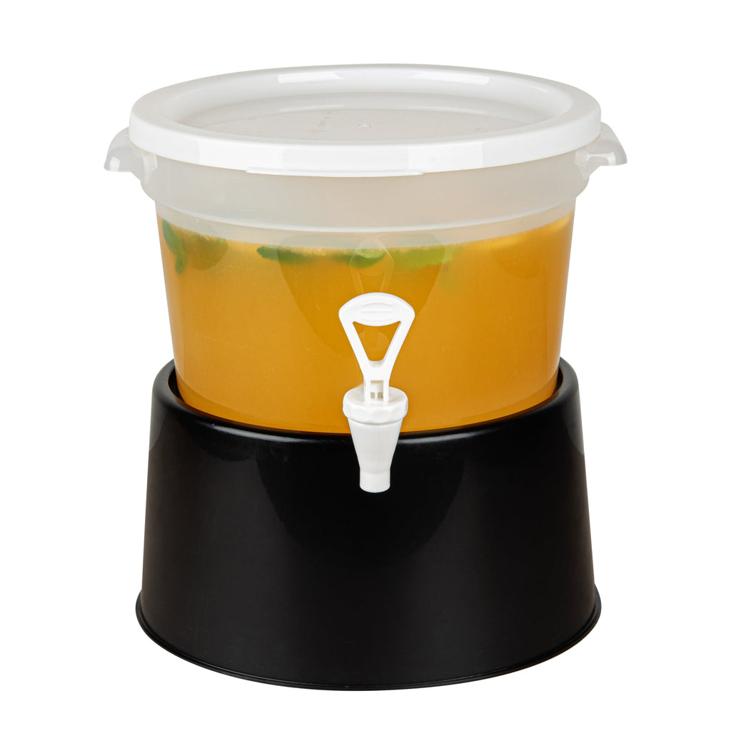 Bev Tek 3 gal Round Clear Plastic Beverage Dispenser - 12 1/2" x 12 1/2" x 8 3/4" - 1 count box