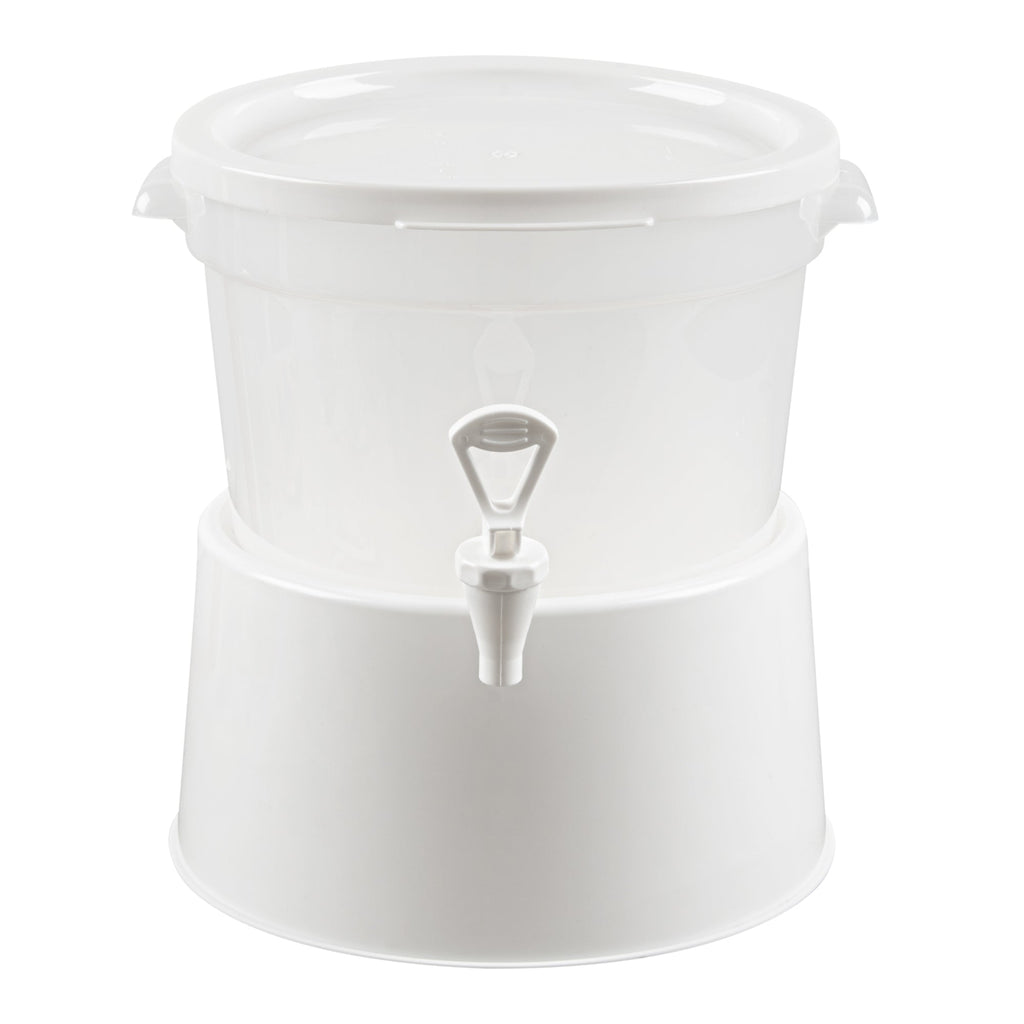 Bev Tek 3 gal Round Clear Plastic Beverage Dispenser - 12 1/2" x 12 1/2" x 8 3/4" - 1 count box