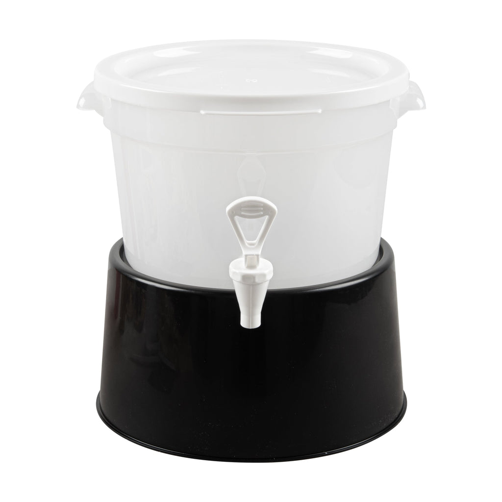 Bev Tek 3 gal Round Clear Plastic Beverage Dispenser - 12 1/2" x 12 1/2" x 8 3/4" - 1 count box