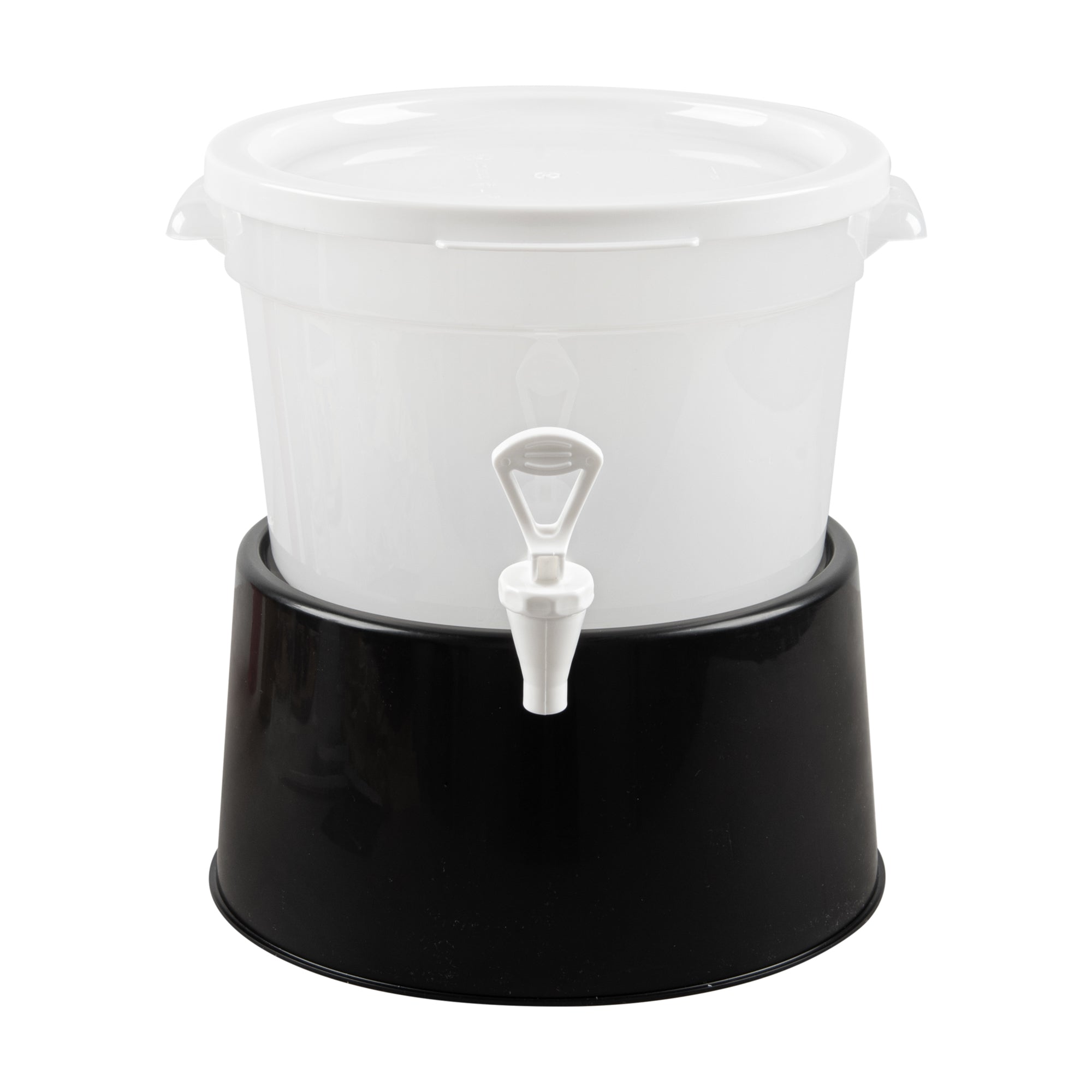 Bev Tek 3 gal Round Clear Plastic Beverage Dispenser - 12 1/2" x 12 1/2" x 8 3/4" - 4 count box