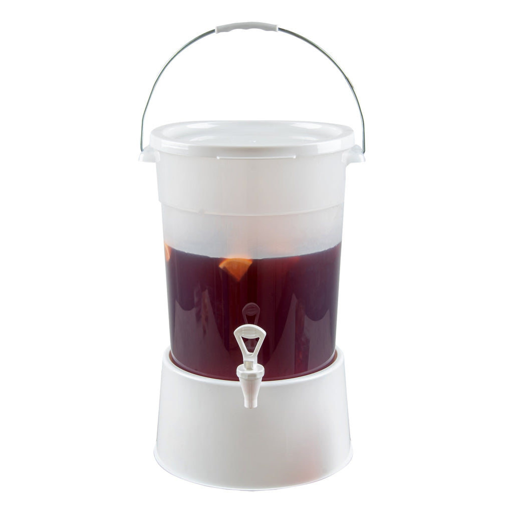 Bev Tek 6 gal Round Clear Plastic Beverage Dispenser - 12 1/4" x 12 1/4" x 15" - 1 count box