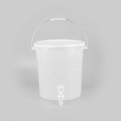 Bev Tek 6 gal Round Clear Plastic Beverage Dispenser - 12 1/4" x 12 1/4" x 15" - 1 count box