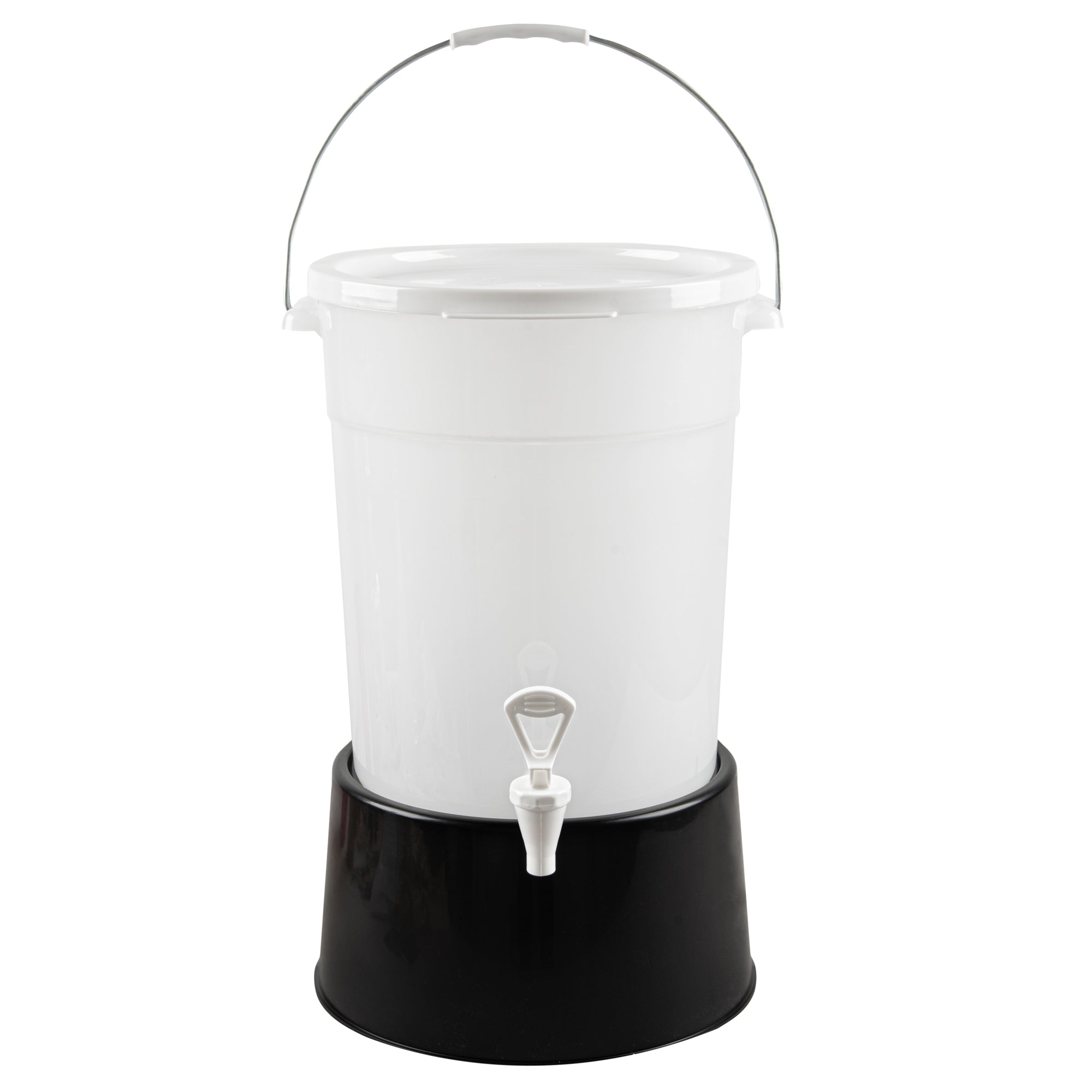 Bev Tek 6 gal Round Clear Plastic Beverage Dispenser - 12 1/4" x 12 1/4" x 15" - 1 count box