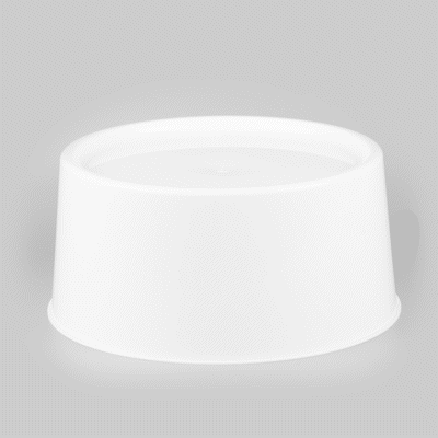 Bev Tek Round White Plastic Beverage Dispenser Base - For 3 and 6 gal Dispenser - 10 1/2" x 10 1/2" x 6 1/2" - 4 count box