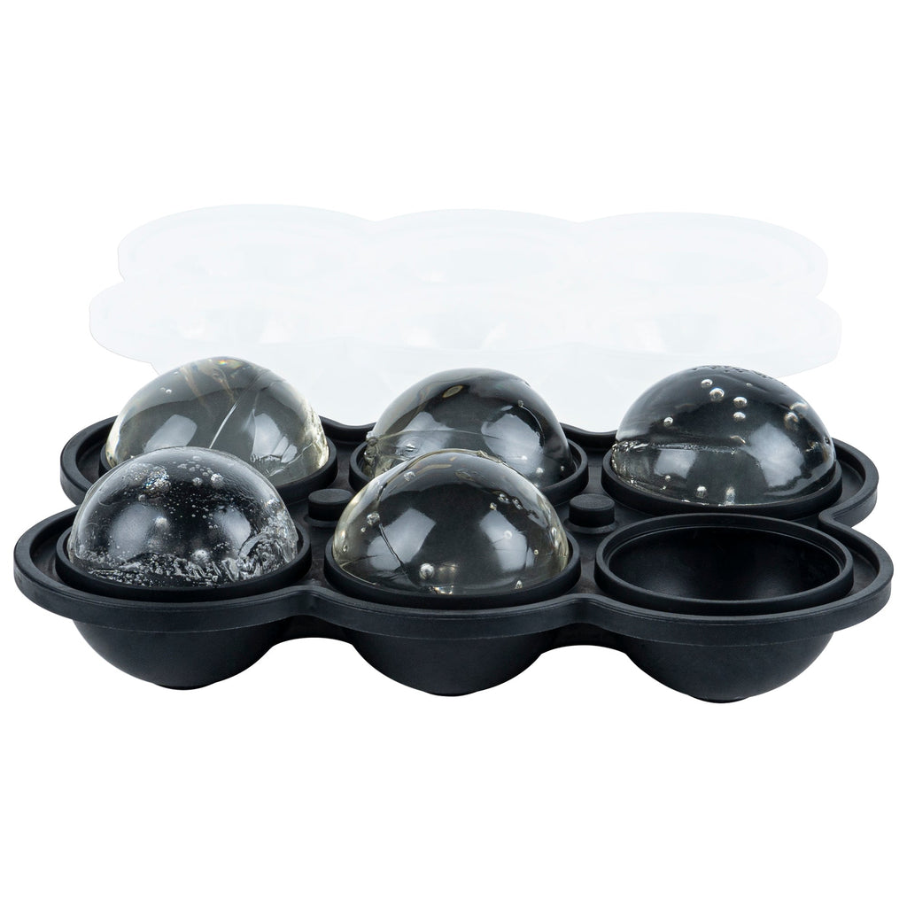 Bar Lux Black Silicone Ice Mold - 1 3/4" Sphere, 6 Compartments - 1 count box