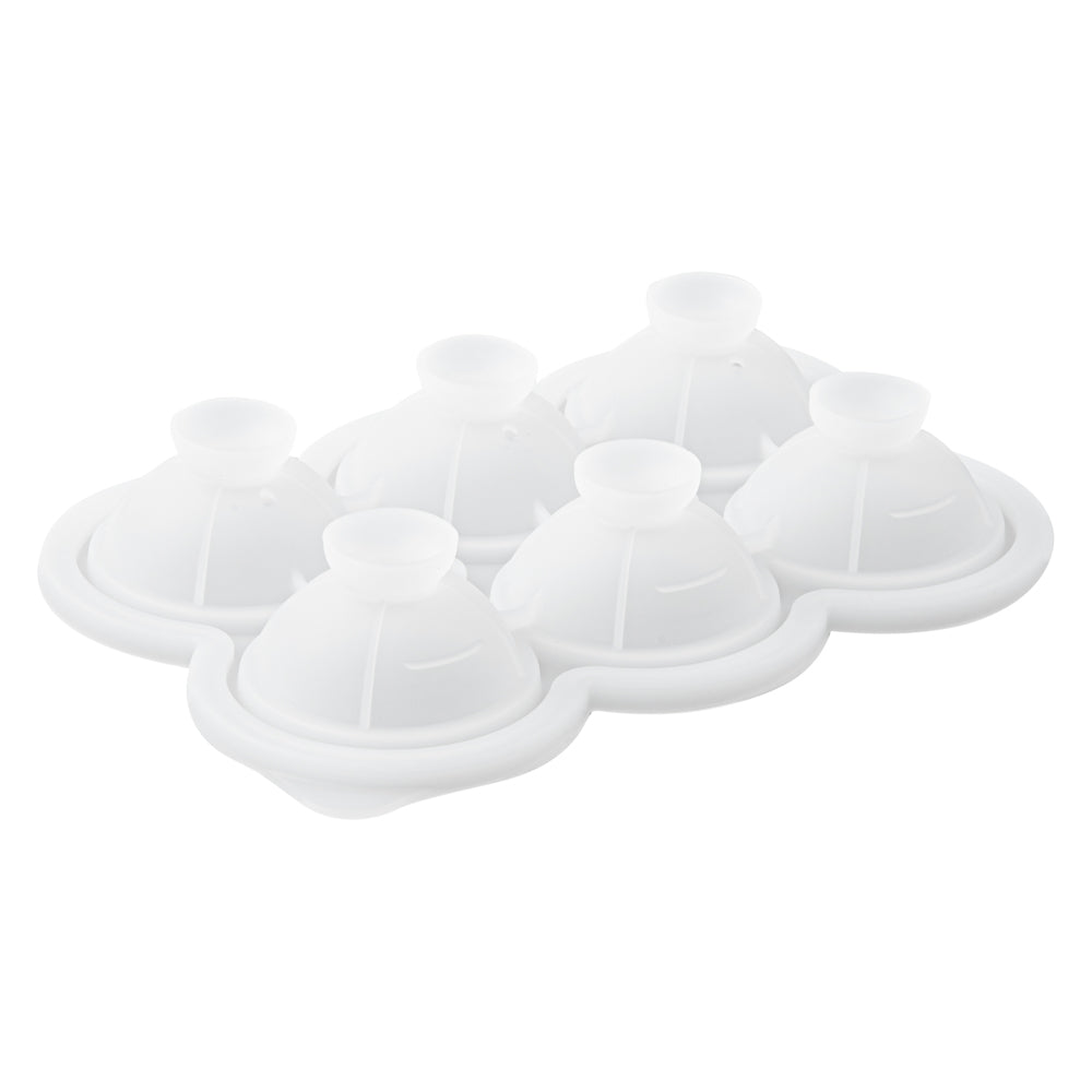 Bar Lux Black Silicone Ice Mold - 1 3/4" Sphere, 6 Compartments - 1 count box
