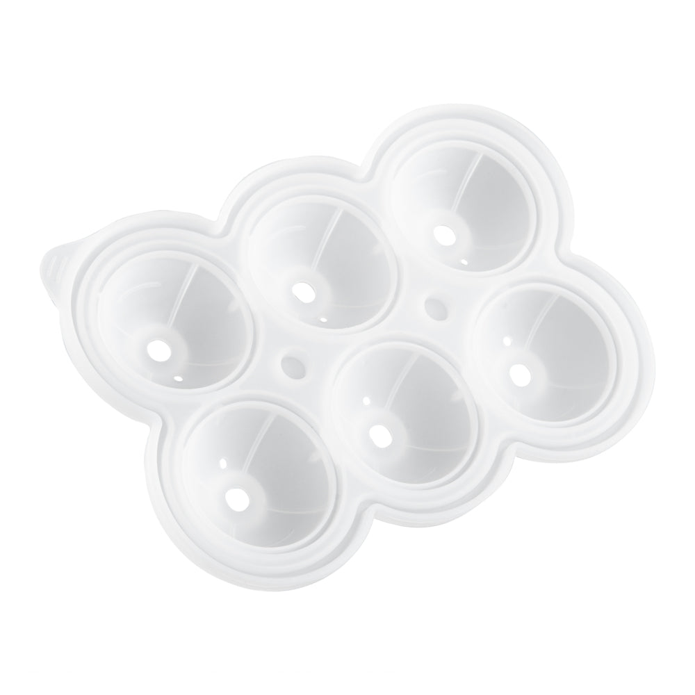 Bar Lux Black Silicone Ice Mold - 1 3/4" Sphere, 6 Compartments - 1 count box