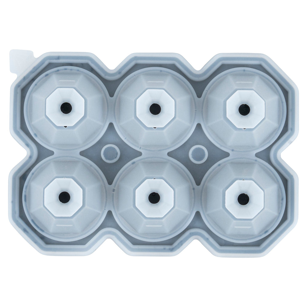 Bar Lux Black Silicone Ice Mold - 2" x 1 1/2" Diamond, 6 Compartments - 1 count box