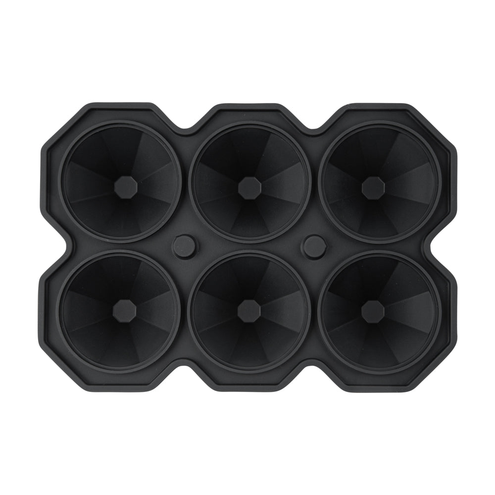 Bar Lux Black Silicone Ice Mold - 2" x 1 1/2" Diamond, 6 Compartments - 1 count box