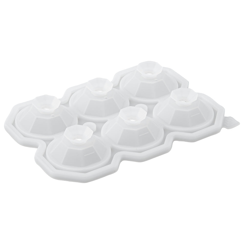 Bar Lux Black Silicone Ice Mold - 2" x 1 1/2" Diamond, 6 Compartments - 1 count box