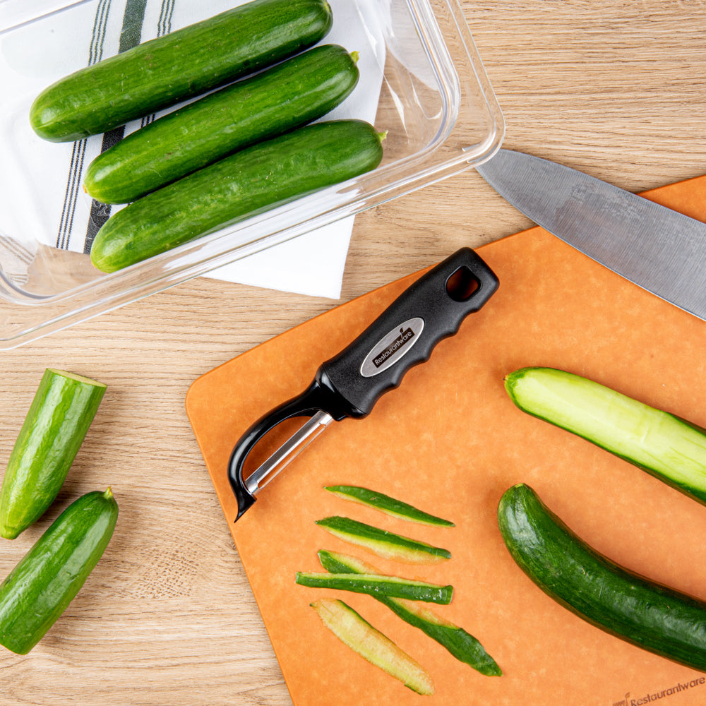 Comfy Grip Black Stainless Steel Vegetable Peeler - 7 1/2" - 1 count box