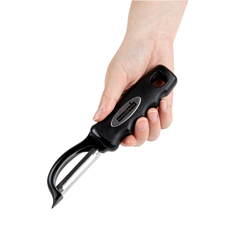 Comfy Grip Black Stainless Steel Vegetable Peeler - 7 1/2" - 1 count box