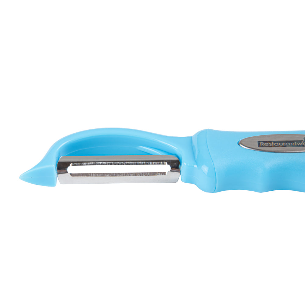 Comfy Grip Blue Stainless Steel Vegetable Peeler - 7 1/2" - 1 count box