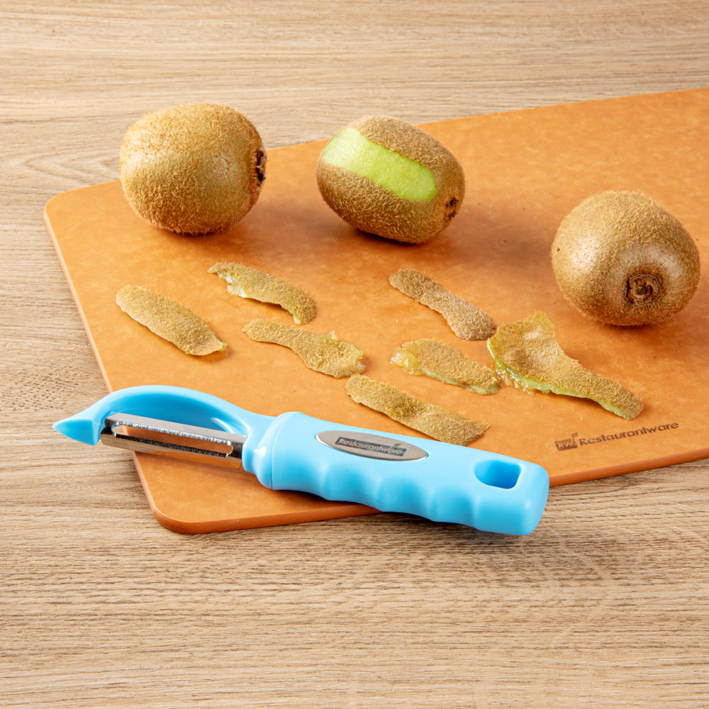 Comfy Grip Blue Stainless Steel Vegetable Peeler - 7 1/2" - 1 count box
